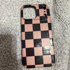 Velvet Caviar Black and Pink Checkered Phone Case